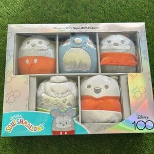 New in box Squishmallows Original Disney100 Limited Edition 5"- 5 Pack Plush Set